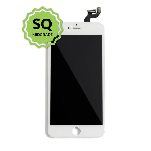 iPhone 6s Aftermarket Replacement LCD White with full view polarization, 400 Nitts, cold pressed frame with camera brackets, and Dual Driver touch IC