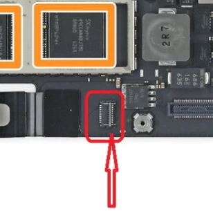 J6951 for Macbook pro 13" A1706 15" A1707 Battery sense detect 6pin FPC connector Clip on motherboard
