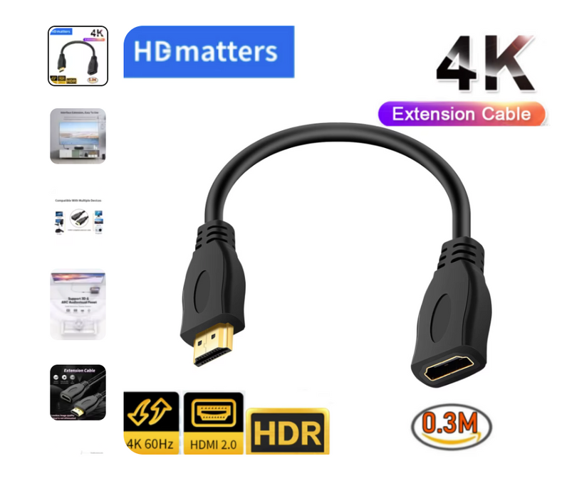 4K HDMI extension cable for PS5