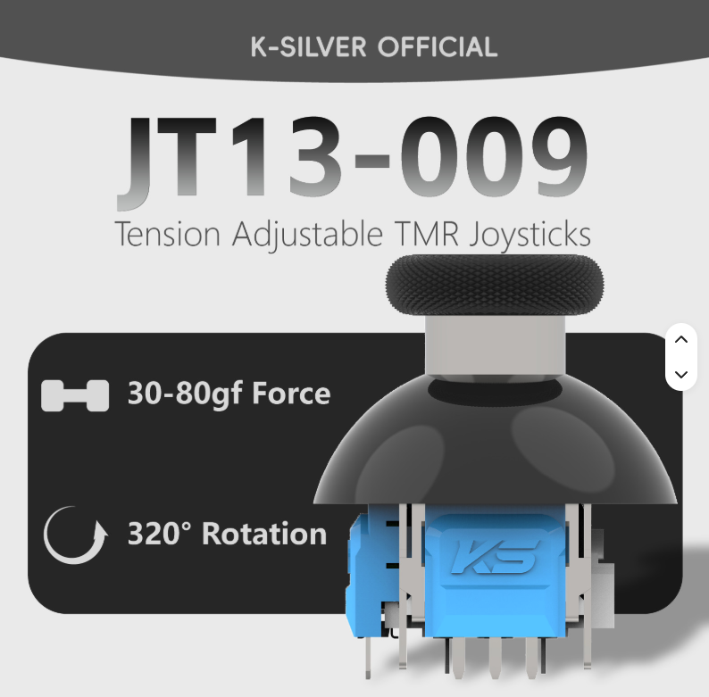 PS5 - K-Silver JT13 Pro JT13-009 Tension Adjustable TMR Joystick (set of 2)