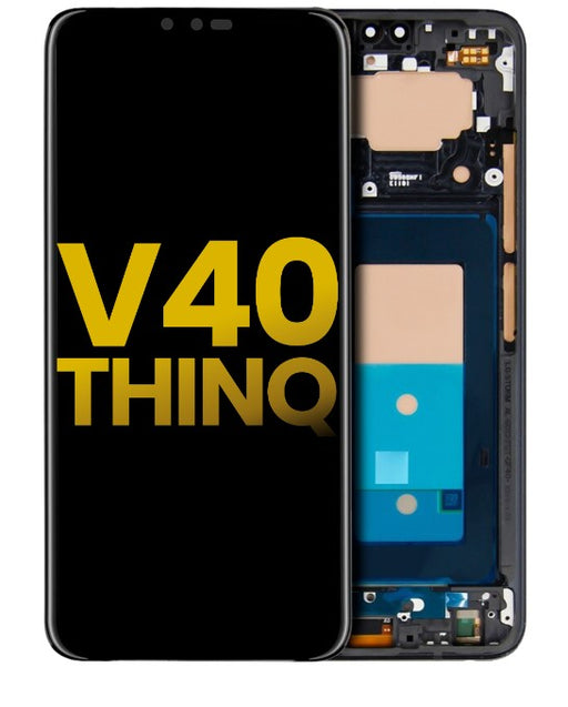 OLED Assembly With Frame Compatible For LG V40 ThinQ (Refurbished) (Black)