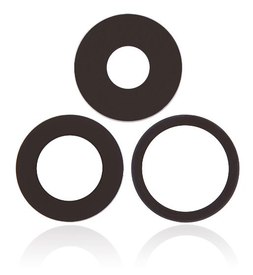 Back Camera Lens (Glass Only) With Adhesive Compatible For iPhone 14 Pro / 14 Pro Max (3 Piece Set) (Real Sapphire) (Premium)