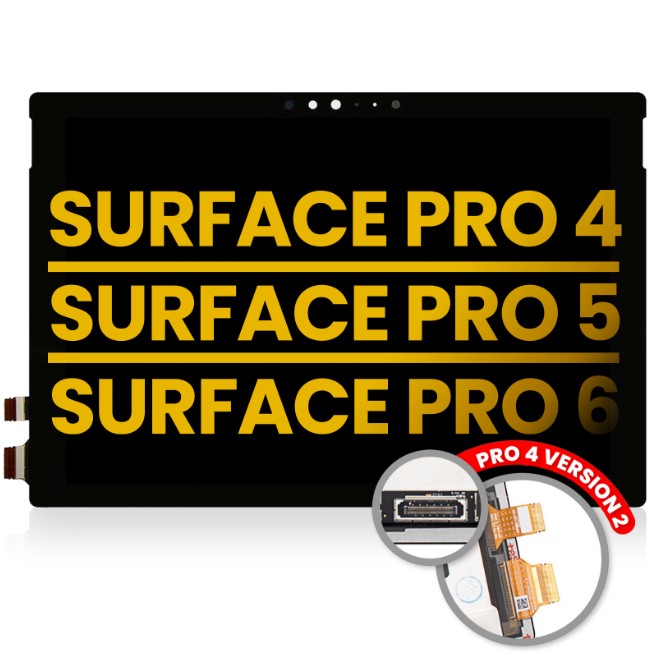 Refurbished LCD Assembly W/ Digitizer Replacement For Microsoft Surface Pro 4 (1724) (Version 2 / LG LCD Version: LP123WQ1) / Surface Pro 5 (1796) / Surface Pro 6 (1807) (Refurbished)