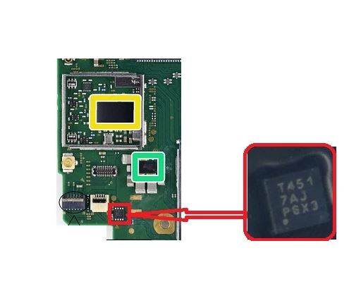 Nintendo Switch motherboard small temperature sensor ic chip T451