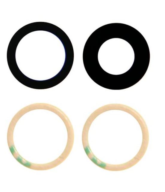 Back Camera Lens (Glass Only) with Adhesive Tape Compatible For iPhone 11 (2 Piece Set) (Real Sapphire / Premium)