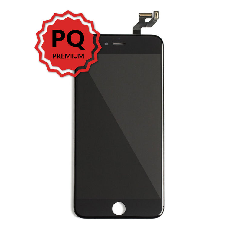 iPhone 6s Premium LCD Black and flex cables with full view polarization, premium backlight, cold pressed frame with camera and proximity sensor brackets, and 3D touch functionality