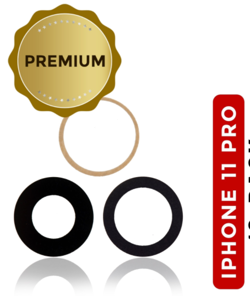 Back Camera Lens (Only) with Adhesive Tape Compatible For iPhone 11 Pro / Pro Max (3 Piece Set)  (Real Sapphire / Premium Quality)