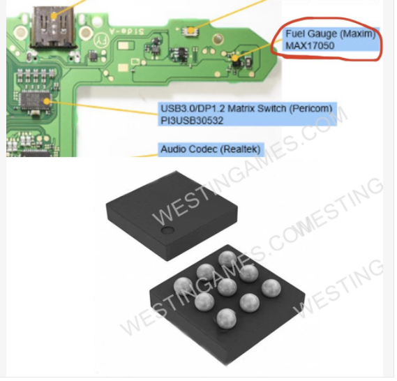 MAX17050 Fuel Gauge IC for Nintendo Switch Motherboard Repair