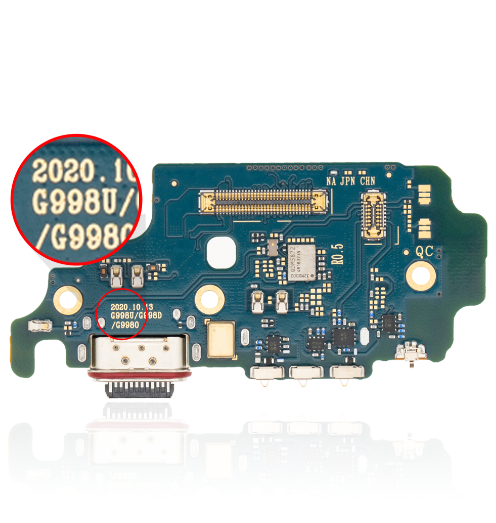 Charging Port Board Replacement for Samsung Galaxy S21 Ultra 5G (G998U) (North American Version) (PART# GH96-14064A).
