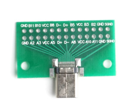 USB Type C Male Plug Breakout Board v3.0
