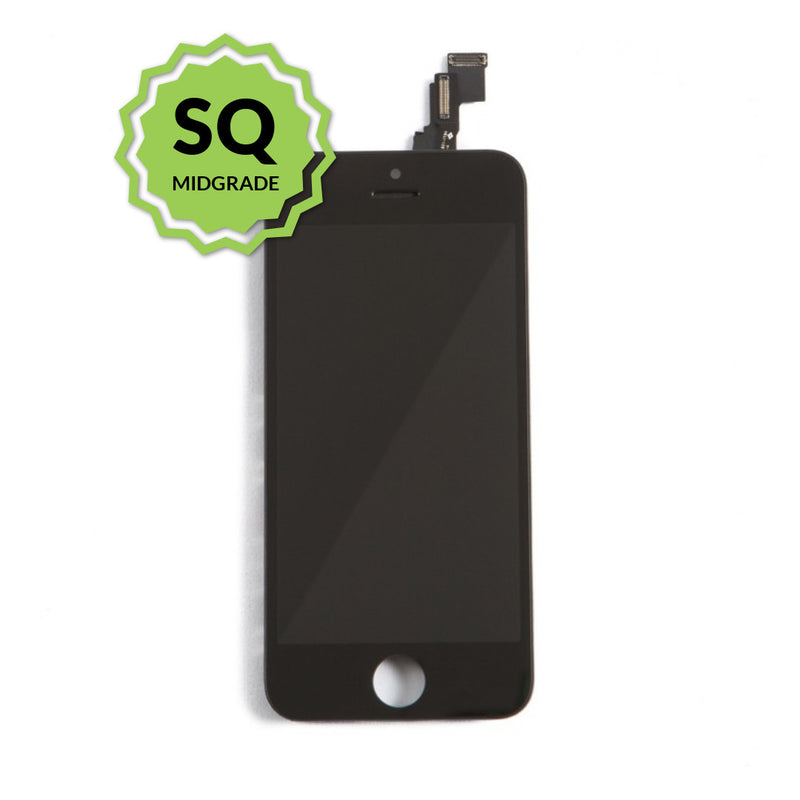  iPhone 5C Aftermarket Replacement LCD with full view polarization, 400 Nitts, cold pressed frame with camera brackets, and Dual Driver touch IC