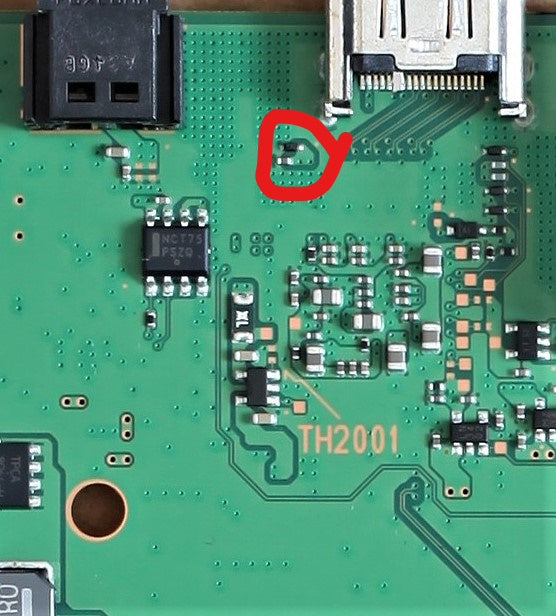 100nf 0402 Capactior Behind PS4 Phat HDMI port