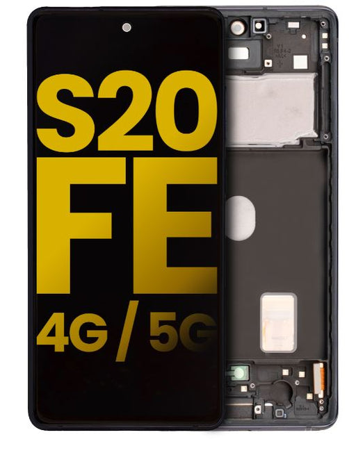 OLED Assembly With Frame Compatible For Samsung Galaxy S20 FE 4G / 5G (Service Pack) (Cloud Navy)