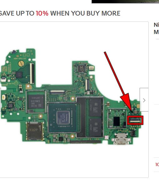 Left to Right Connector Socket replacement for Switch Lite Button Board (29 Pin)